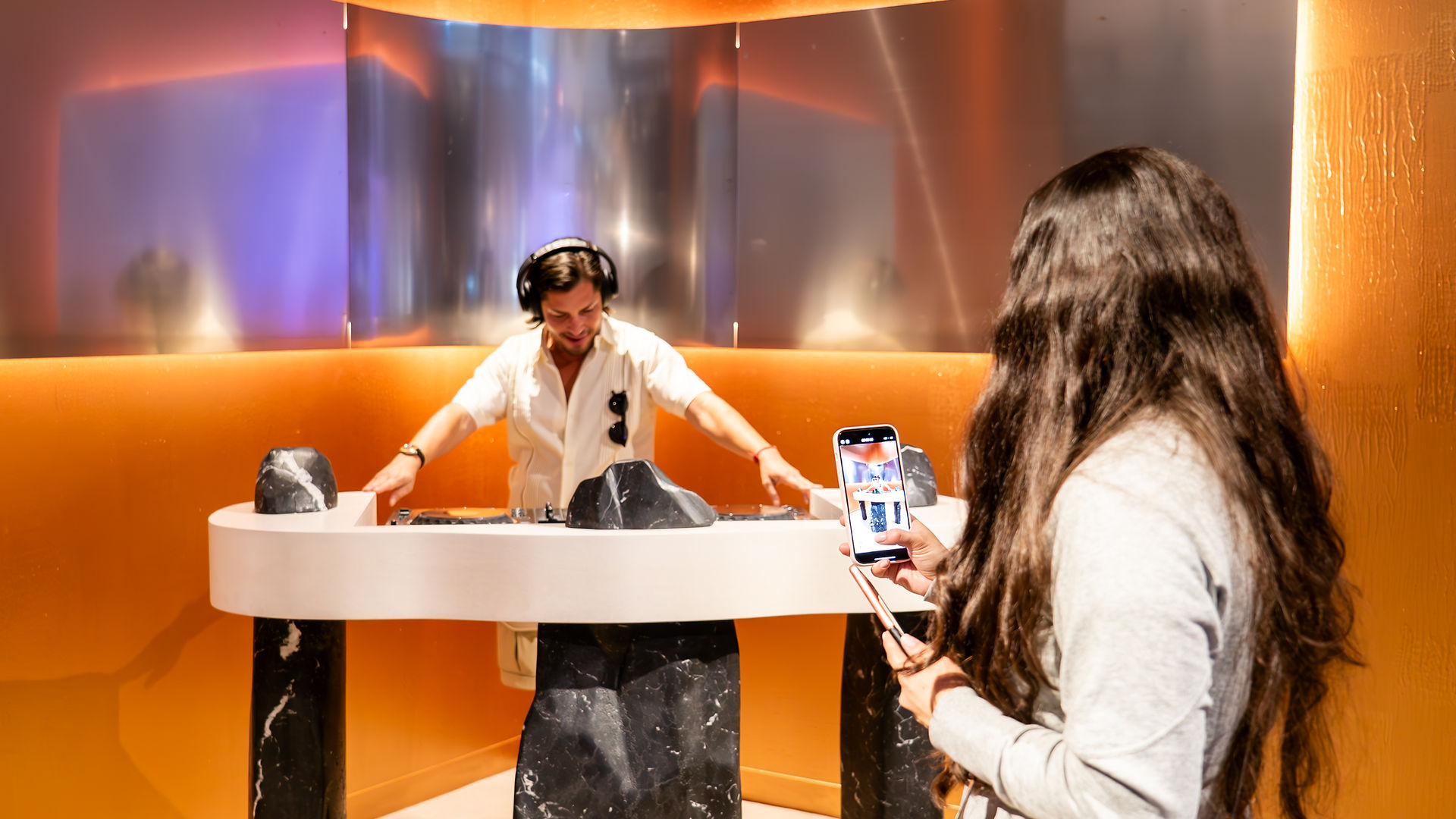 Design Miami visitors at "The Beat Collection" installment by Bea Pernia, founder of Bea Interiors Design.
