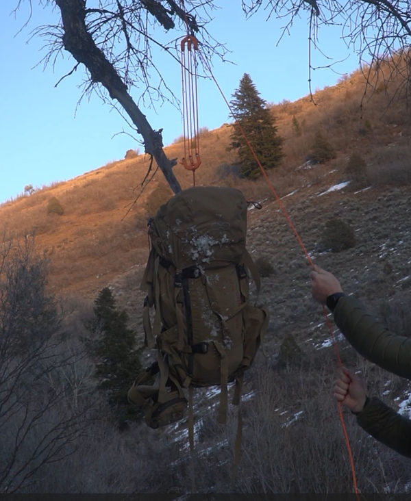 The Original Game & Gear Hoist Making Light of a 60 lb. Pack