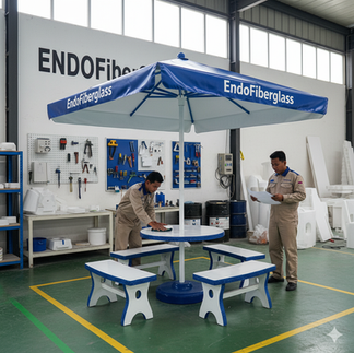 payung parasol fiberglass café