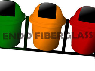 Tong Sampah Fiberglass 3in1 Bulat kapasitas 50L