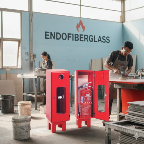 jual fire hose box fiberglass