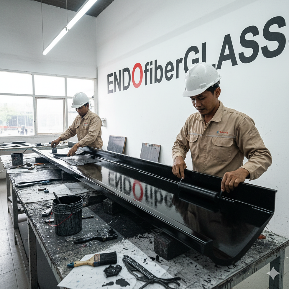 talang air fiberglass proses produksi di Bekasi