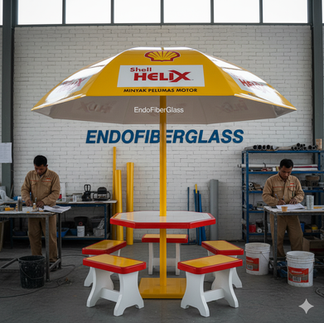 payung parasol fiberglass café
