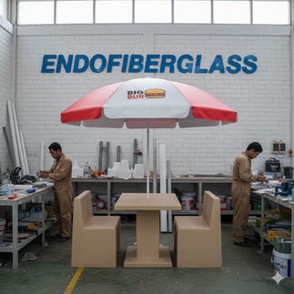 payung parasol fiberglass teras