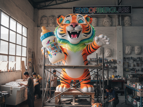 Patung maskot fiberglass