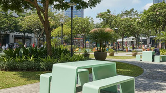 Meja kursi fiberglass taman