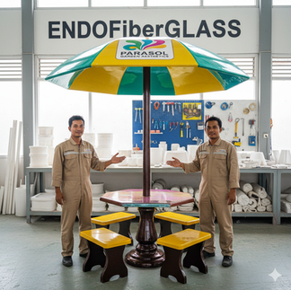 payung parasol fiberglass teras