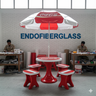 payung parasol fiberglass teras