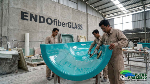 proses produksi waterslide fiberglass Endofiberglass