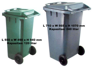 Jual Tong Sampah Roda kapasitas 120 Liter & 240 Liter
