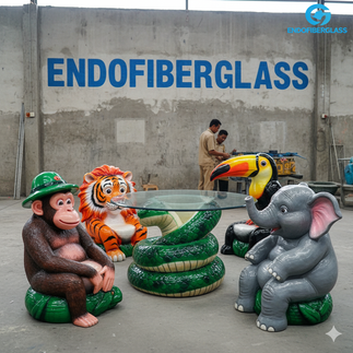 Meja Kursi Fiberglass Karakter Binatang