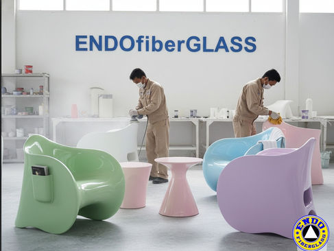 Meja Kursi fiberglass café custom bentuk modern