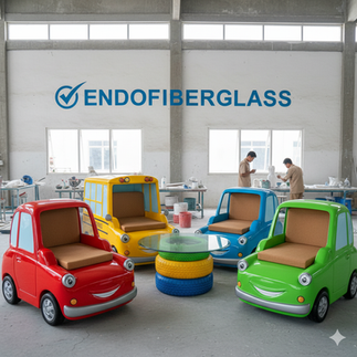 Meja Kursi Fiberglass Karakter Mobil