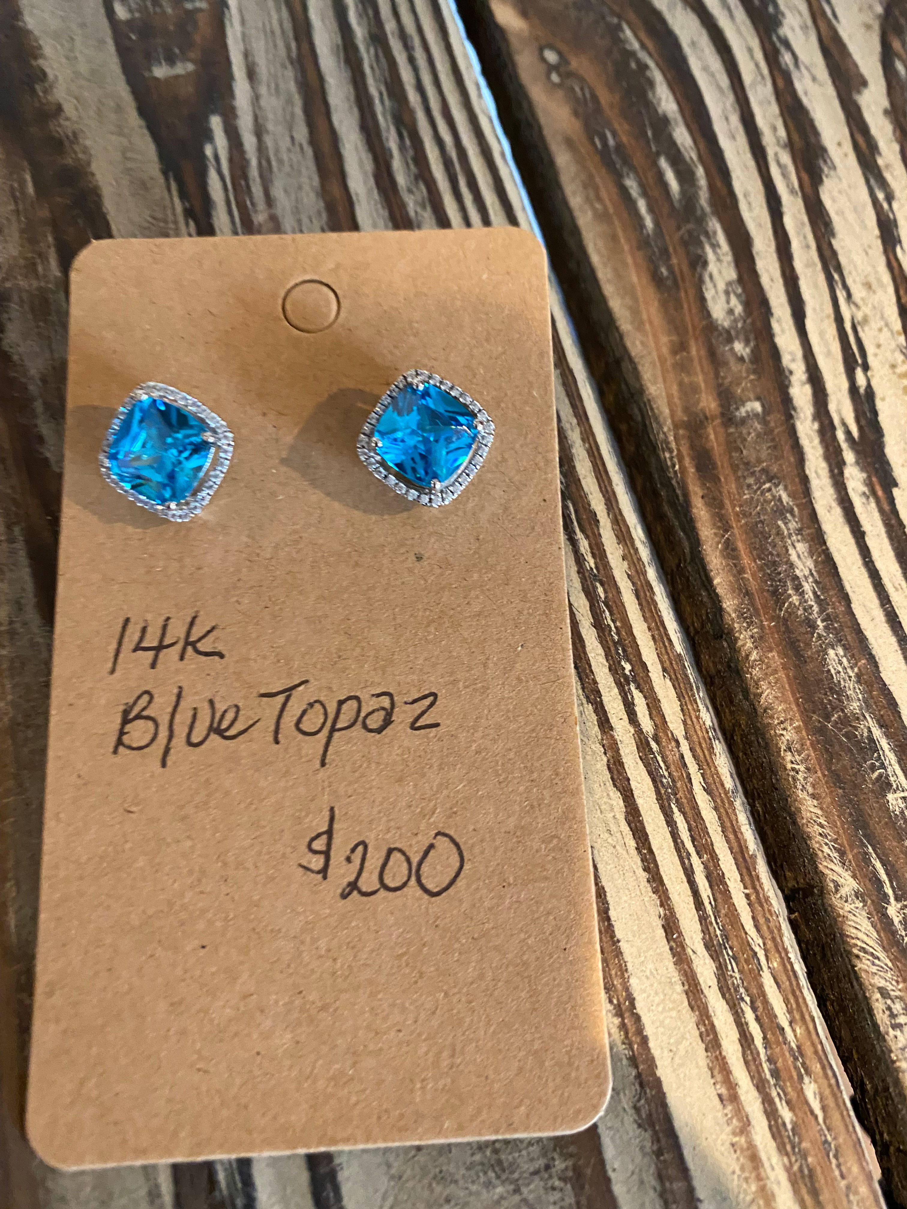 earrings- blue topaz studs