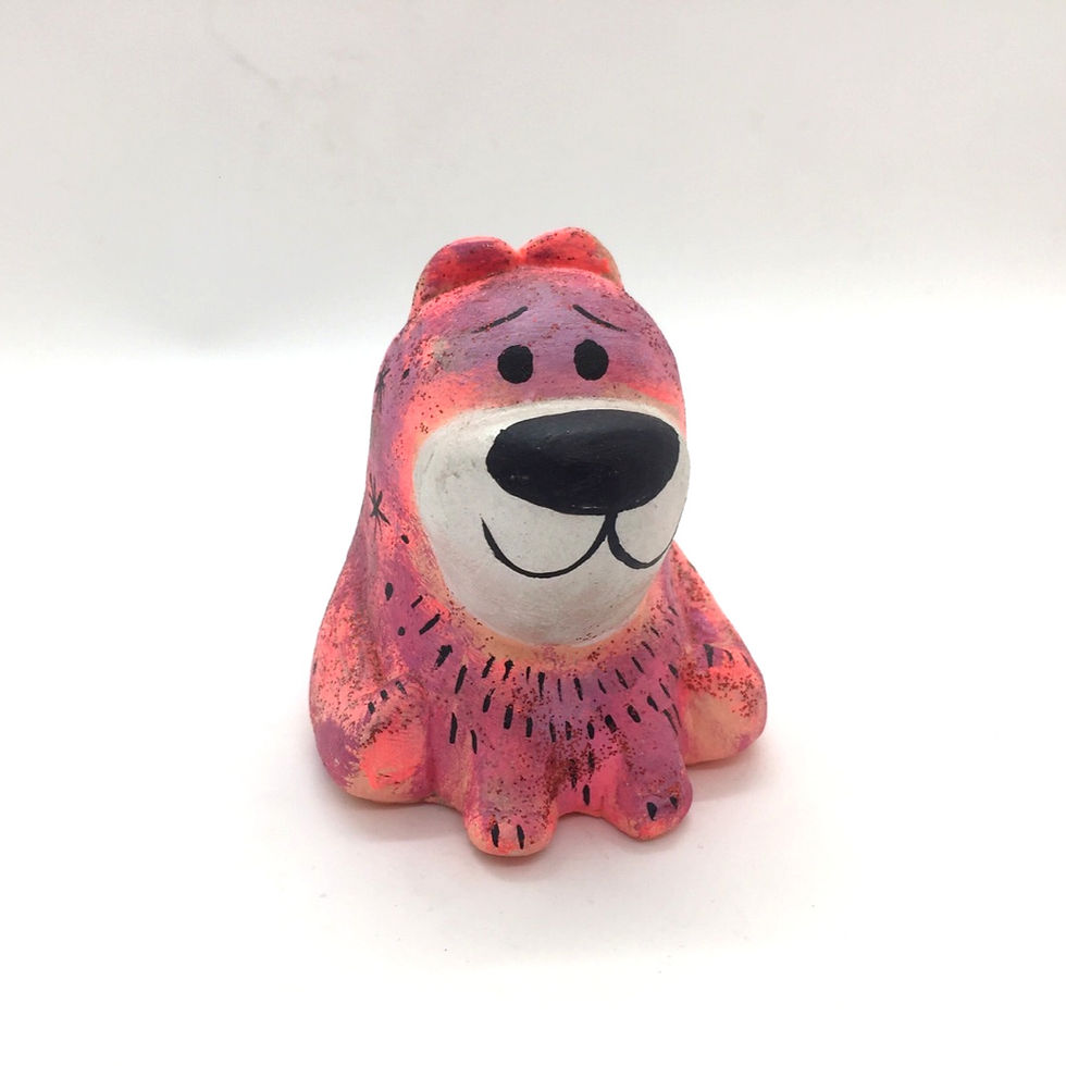 Original Painted Bear Mini Sculpture by Aidan Monahan
