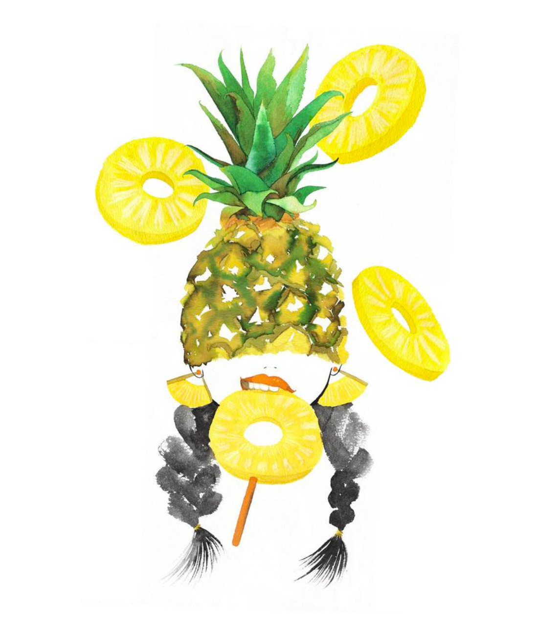 pineapplegirlprintbyharumobakery