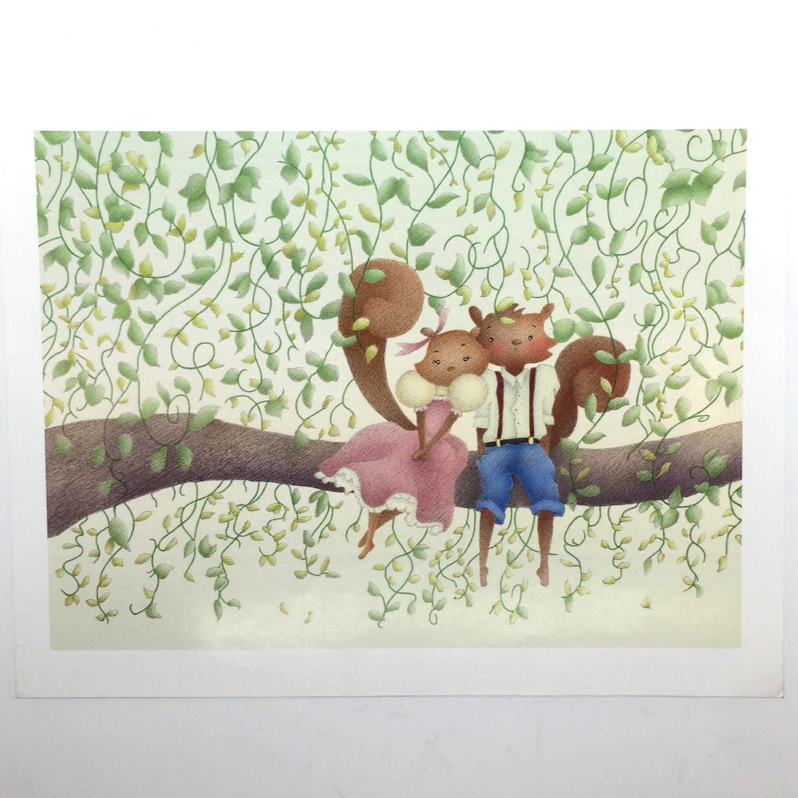Cute Squirrel Couple Print by Ria Art