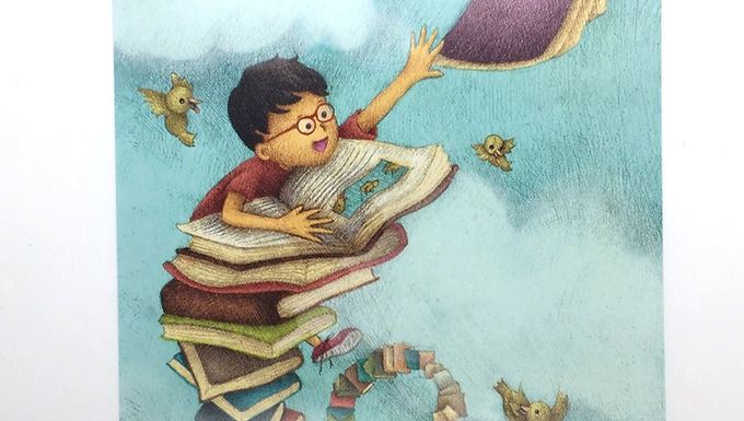 Fun Reading Journey #2 Print by Ria Art