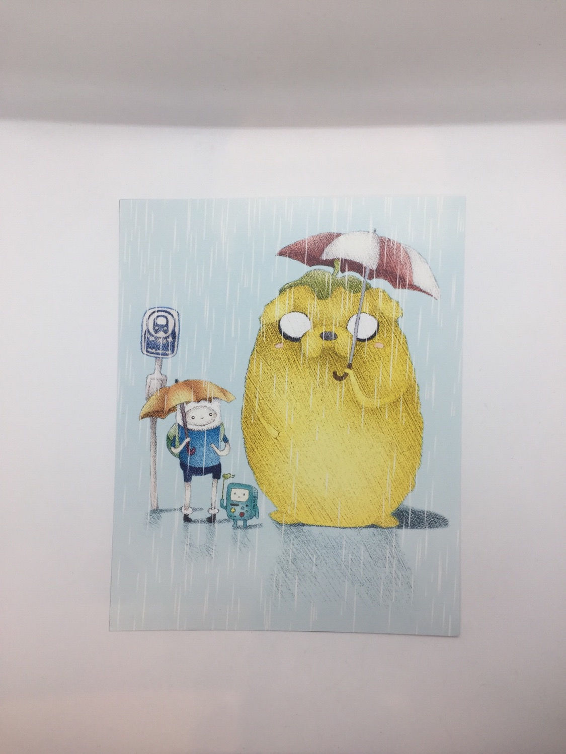 Adventure Time Totoro Bus Stop Print by Ria Art