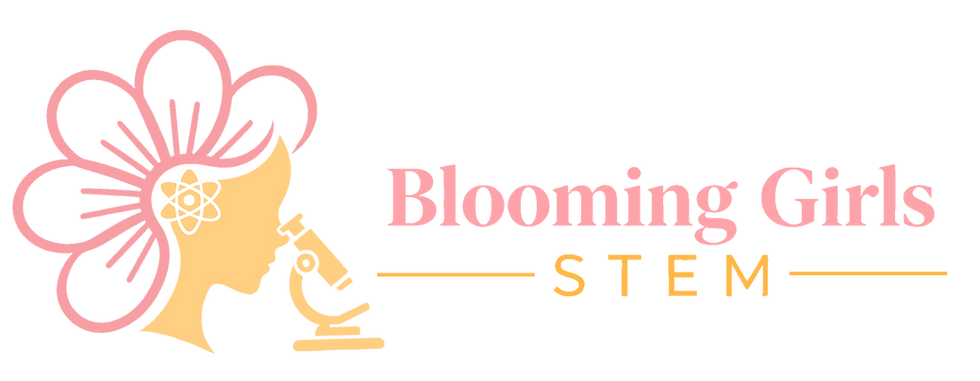 Blooming Girls STEM horizontal banner logo