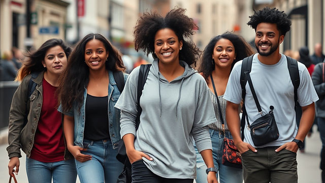 A group of diverse - Mixed race young people walking in London.jpg