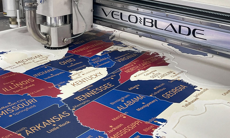 A 3D Map of America designed and made by FPL Signs for Farnborough Hill School