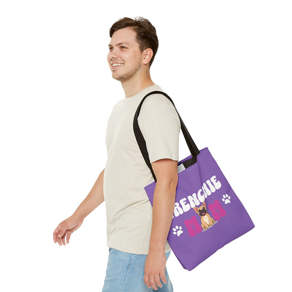 Thumbnail: Frenchie Mom Tote Bag - Stylish Pet Lover Bag, Eco-Friendly Shopping Bag