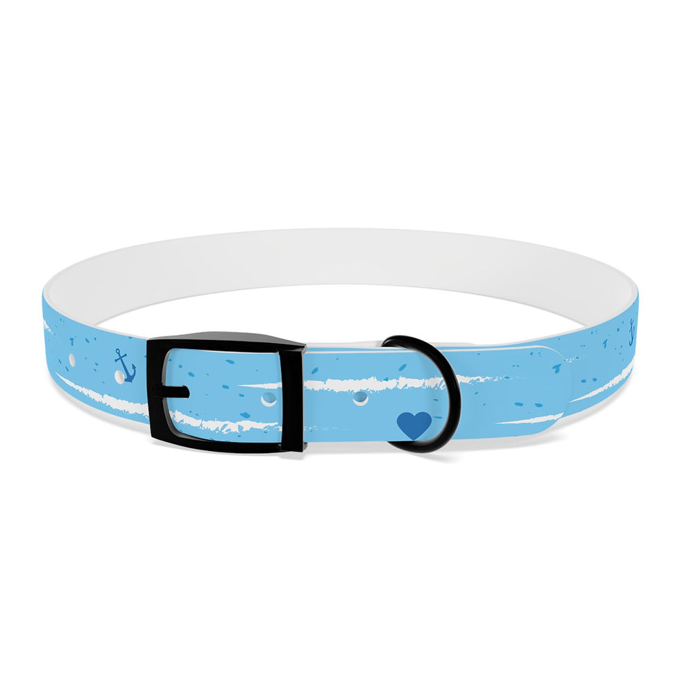 Thumbnail: Nautical Dog Collar with Heart Design
