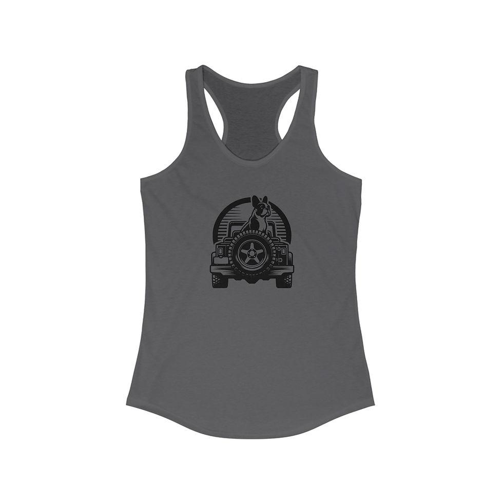 Thumbnail: Vintage Frenchie Jeep Adventure Women's Racerback Tank