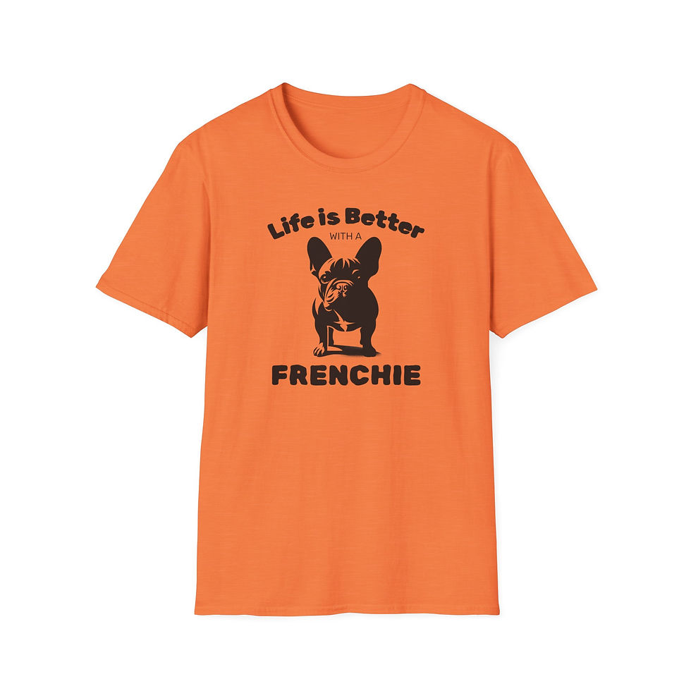 Thumbnail: Life is Better with a Frenchie Unisex Tee-Funny Pet T-Shirt, Cute French Bulldog