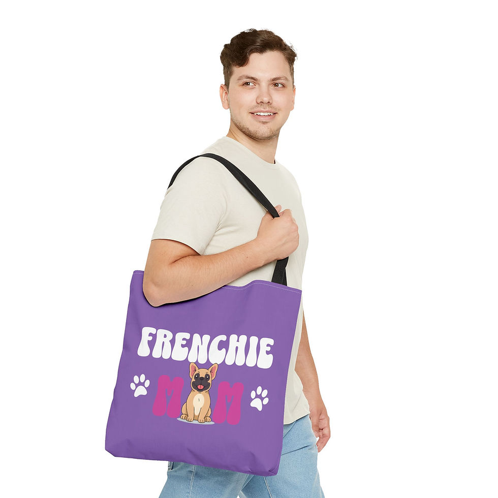 Thumbnail: Frenchie Mom Tote Bag - Stylish Pet Lover Bag, Eco-Friendly Shopping Bag
