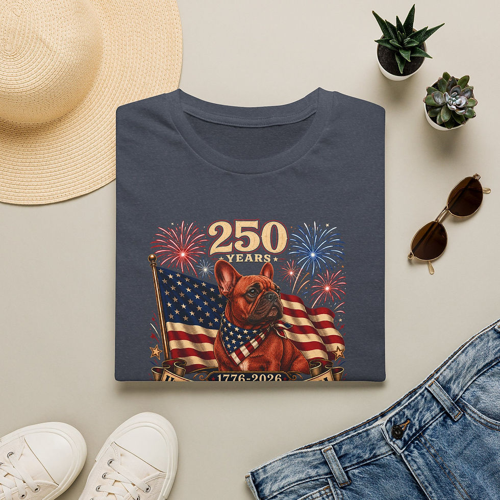 Thumbnail: 250th Anniversary of USA Independence Day - Patriotic Red Fawn French Bulldog
