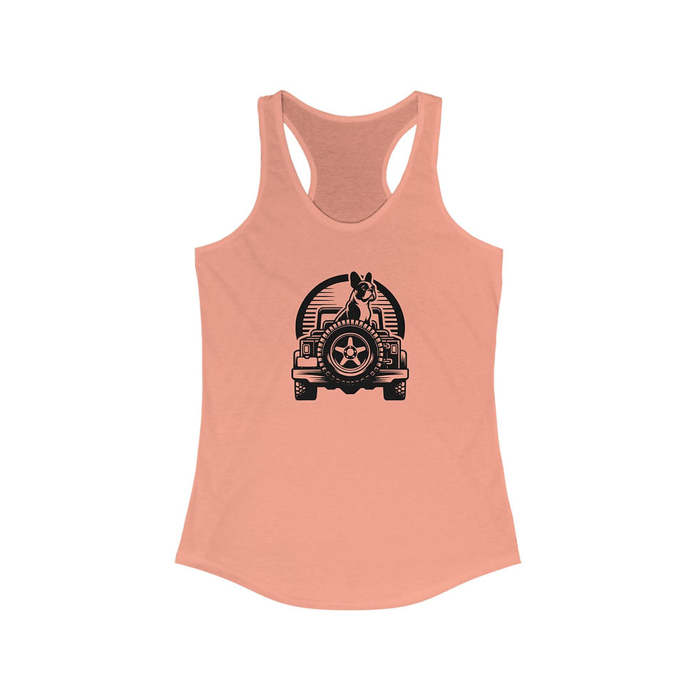 Thumbnail: Vintage Frenchie Jeep Adventure Women's Racerback Tank