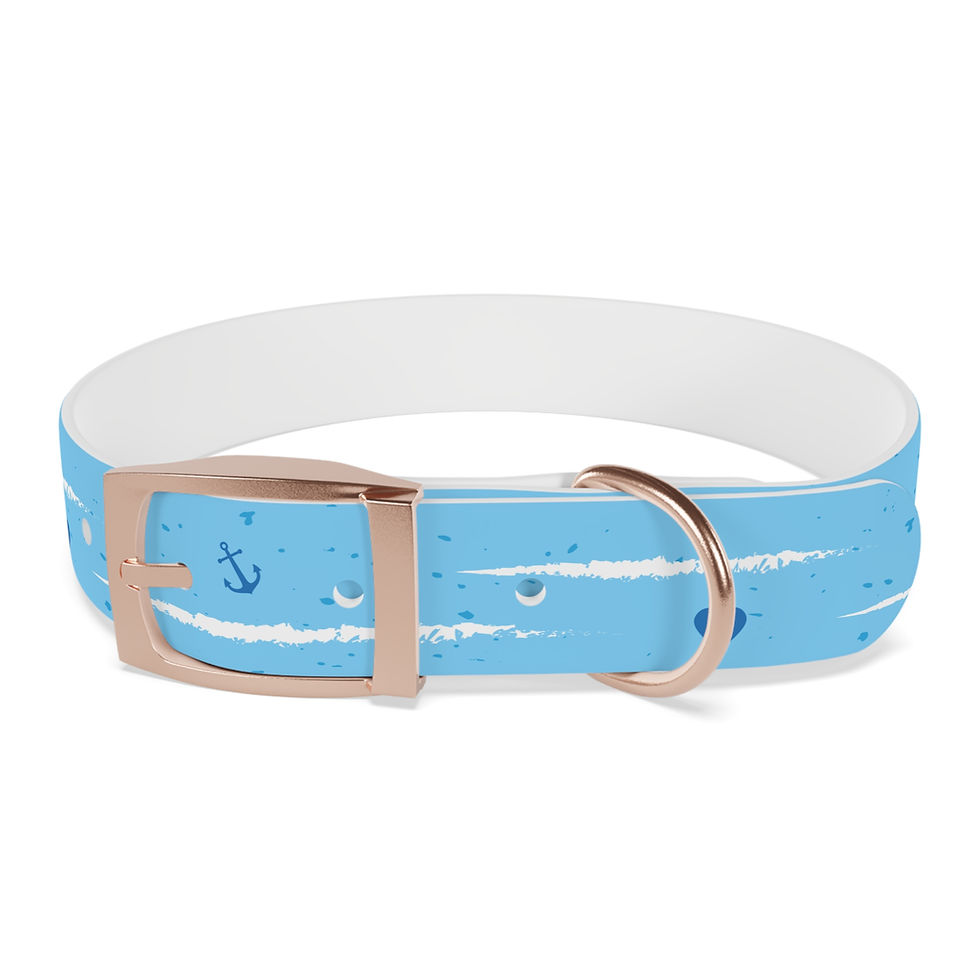 Thumbnail: Nautical Dog Collar with Heart Design