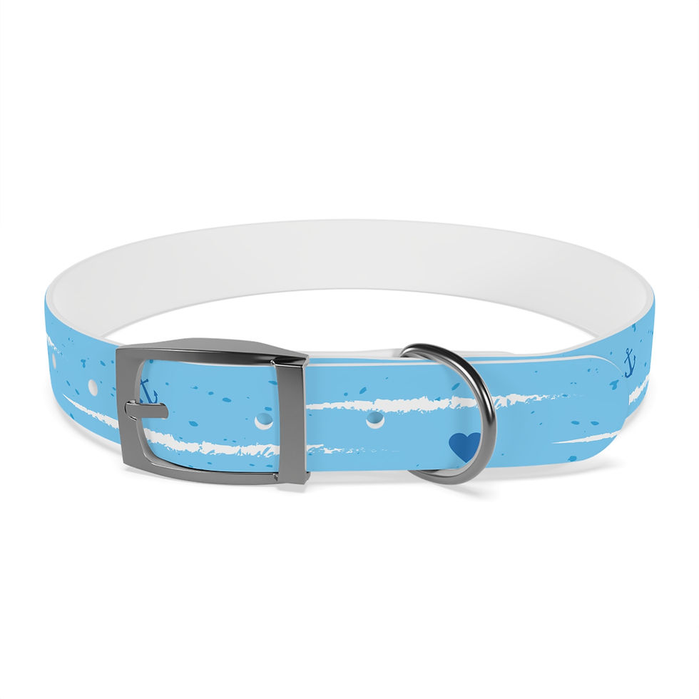 Thumbnail: Nautical Dog Collar with Heart Design