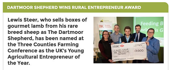 Lewis Steer wins Rural Business Awards article