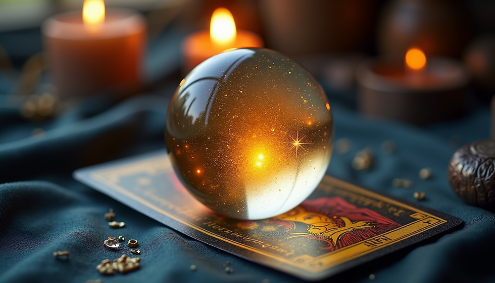 A crystal ball used for the art of scrying for glimpses of the future