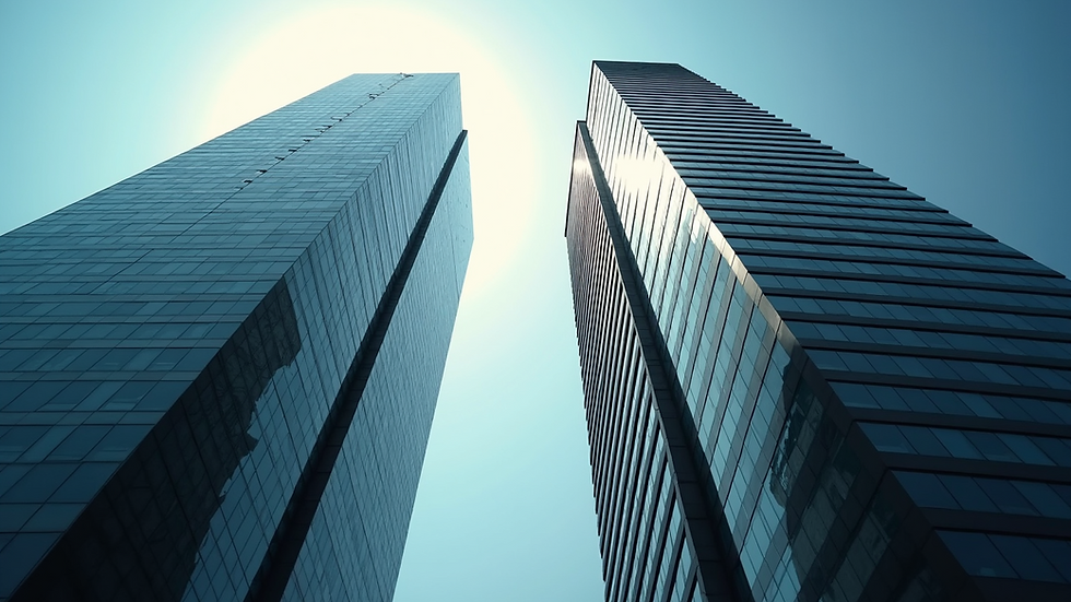 High angle view of a skyscraper symbolizing business growth in Asia