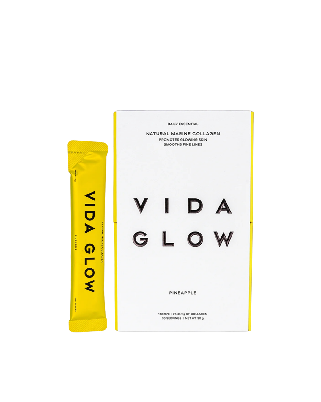 Vida Glow Natural Marine Collagen Sachets Pineapple