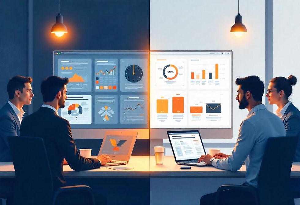 Ilustrasi pembuatan presentasi bisnis dengan AI