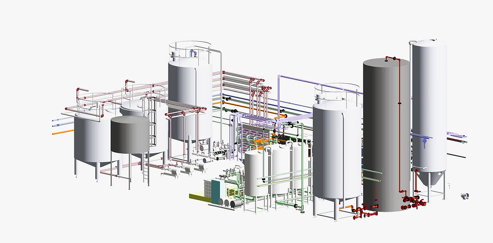 3D BIM pipework tank farm