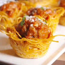 No Fork Twirling Required: Spaghetti & Meatball Bites
