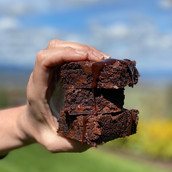 Gooey Chocolate Brownies with Espresso Chocolate Sauce