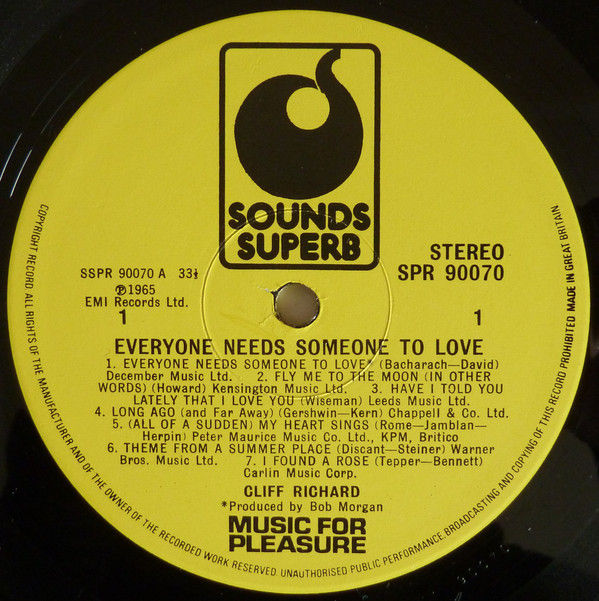 縮圖：Cliff Richard – Everyone Needs Someone To Love