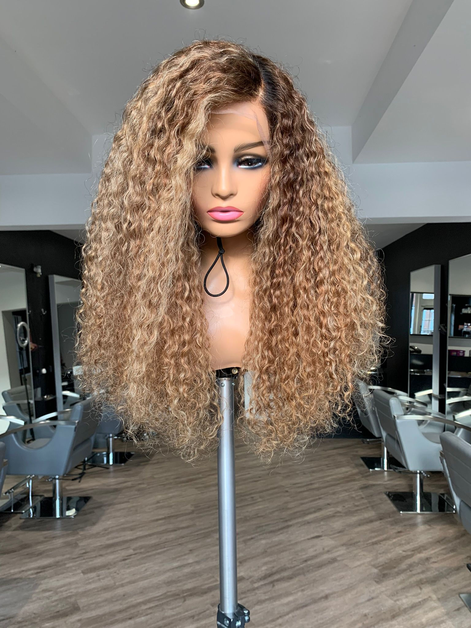 Honey blonde wig