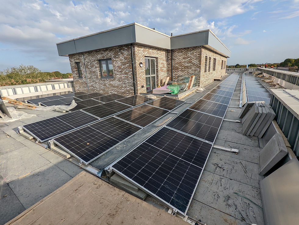 Solar panels on apartment block