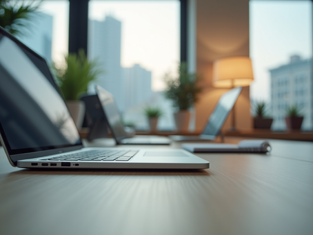 laptop on a desk