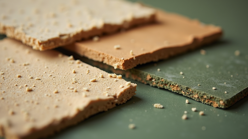 Close-up view of eco-friendly building materials