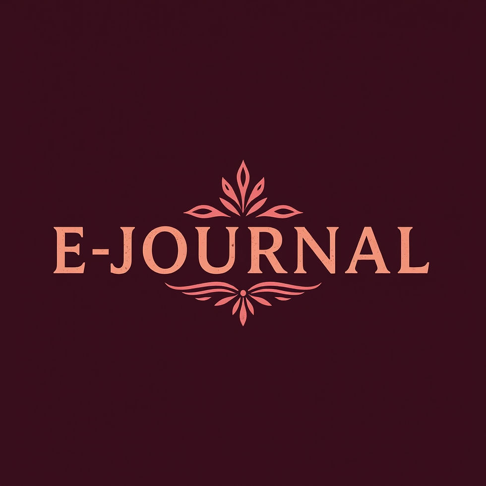 CREATE E-JOURNAL LOGO WITH DARK MAROON O