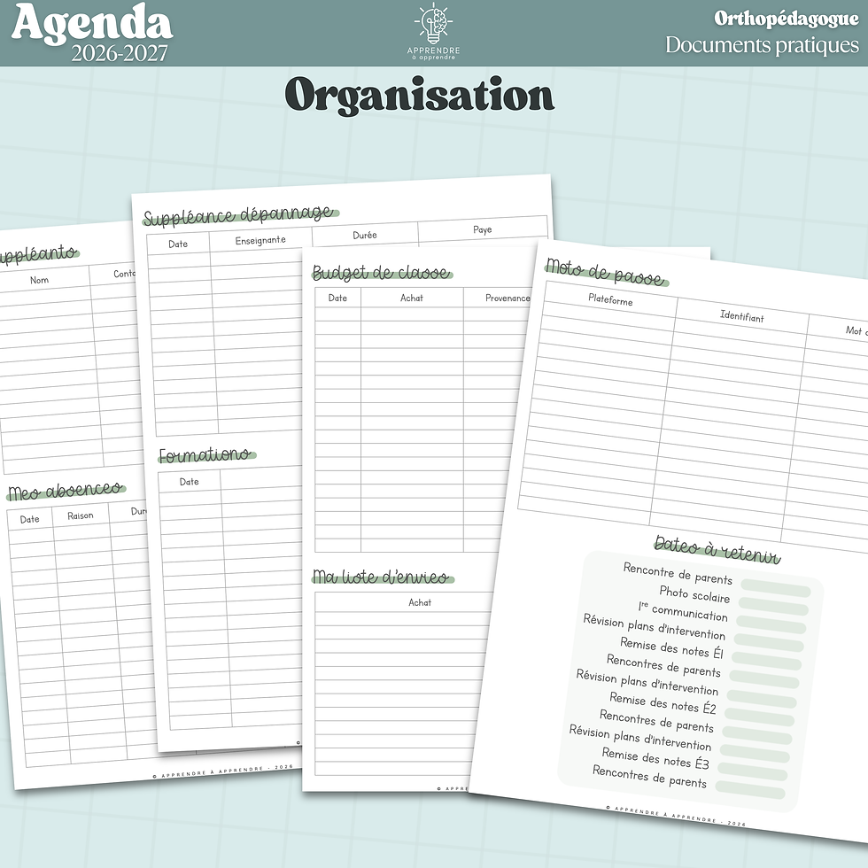 Miniature : Documents pratiques 2026-2027 / Orthopédagogue (PDF)